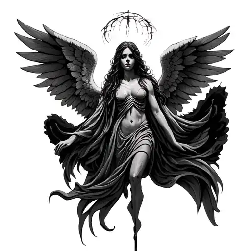Death Angel With Wings Peaceful Scene