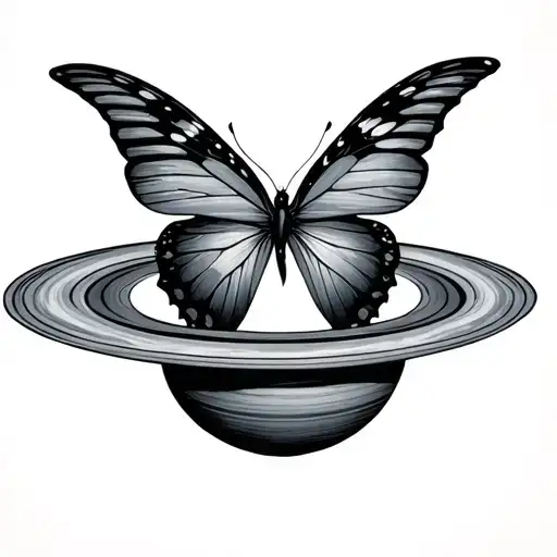 Saturn With Butterfly