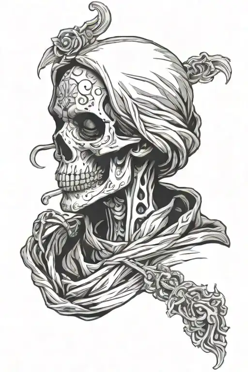 Skull Morf Woman In Straight Jacket