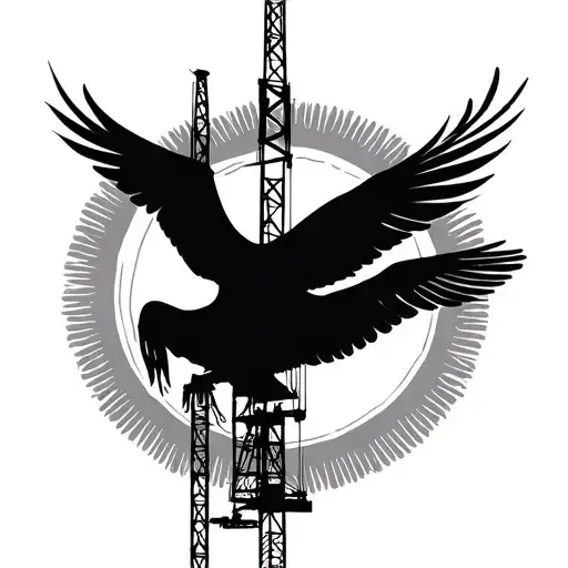 Construction Crane Sun Rising Sun