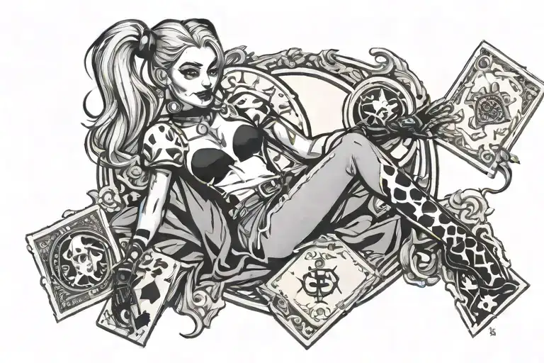 Harley Quinn Card Tarot Card The Fool