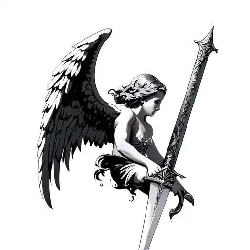 Angel Holding A Sword