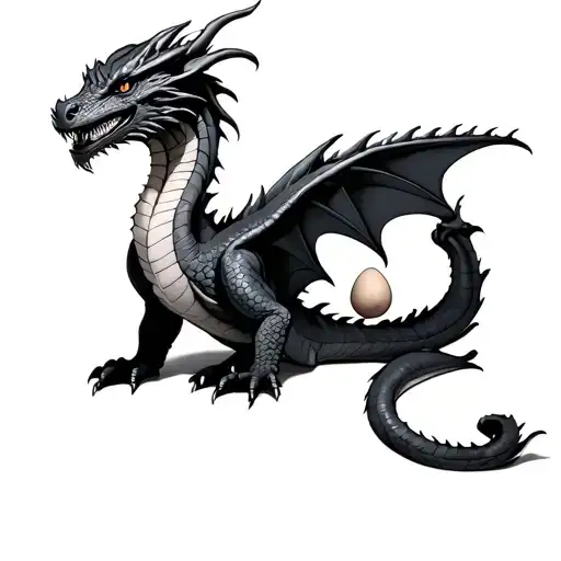 Mom Dragon With 3 Eggs