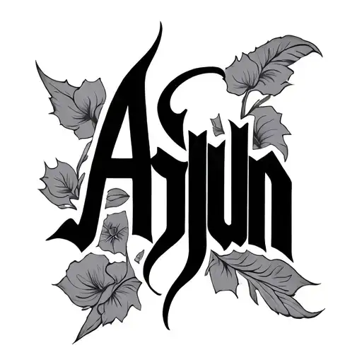 Arjun Name Tatoo In Samarkan Font