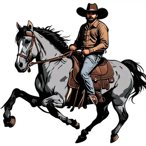 Cowboy On A Horse