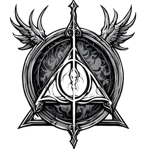 The Deathly Hallows Of The Harry Potter Saga Logo