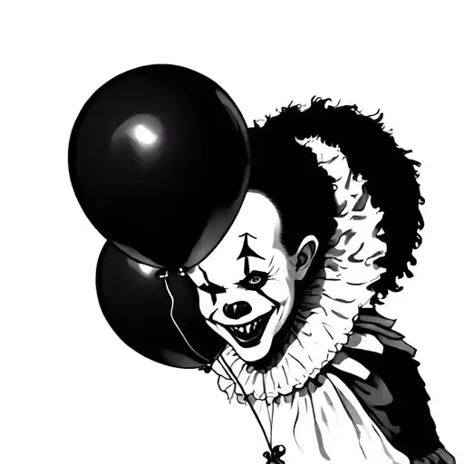 Pennywise Smiling Sharp Teeth Holding Baloon