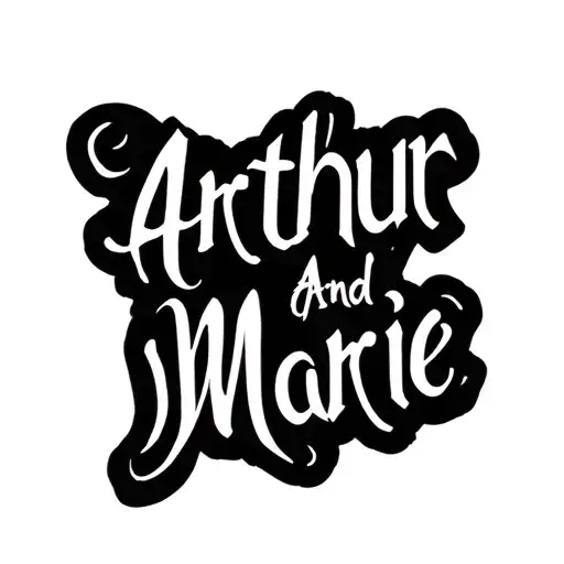 Text Arthur And Marie In A Simple Male Design With Just Text