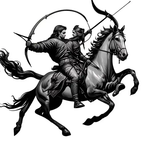 Double Sided Sagittarius Archer Riding