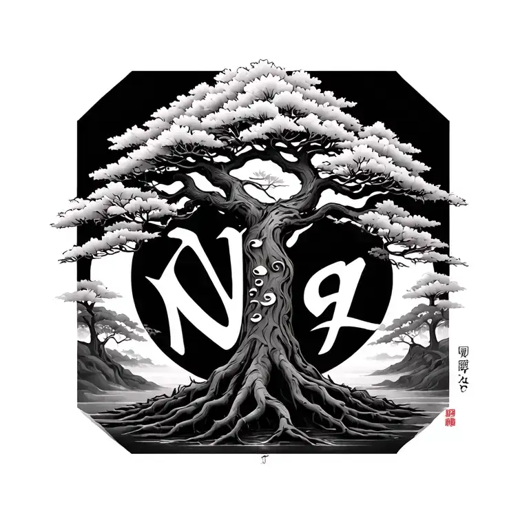 Tree Of Life With The First Name Noa Everything In A Japanese Style