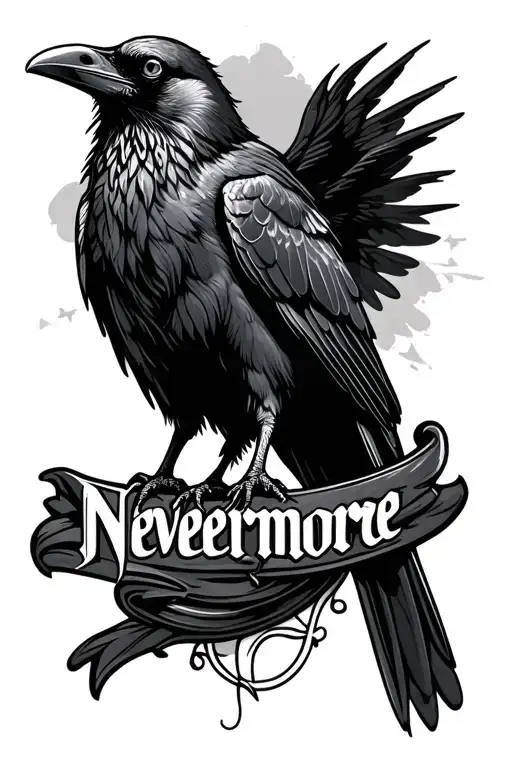 A Raven With The Word Nevermore Script