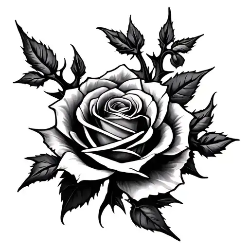 Rose Thorn Whole Arm Tattoo For Men