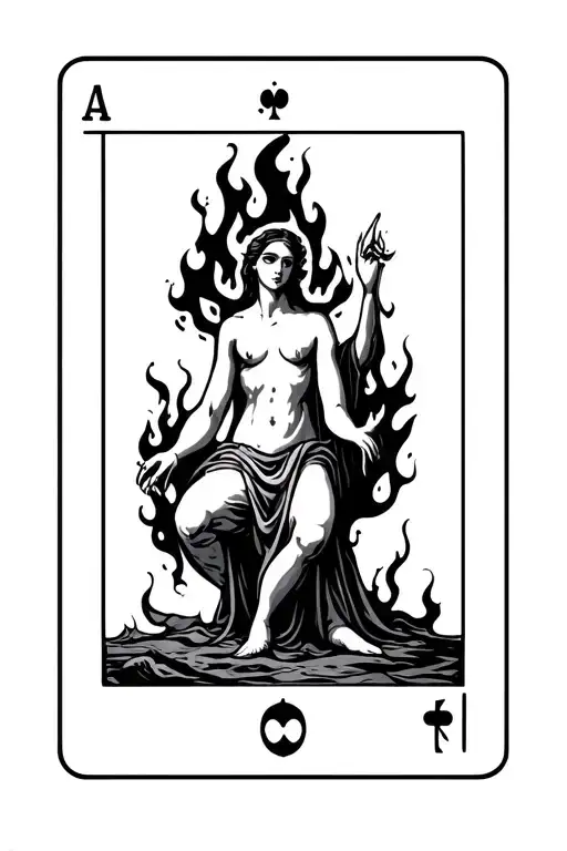Tarot Card With The Card Itself On Fire