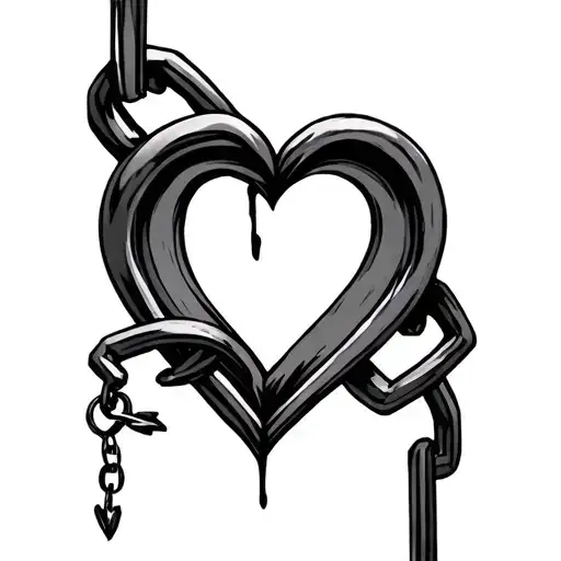 Design Me A Small Tattoo With A Delicate Chain Broken But Rejoined With A Heart