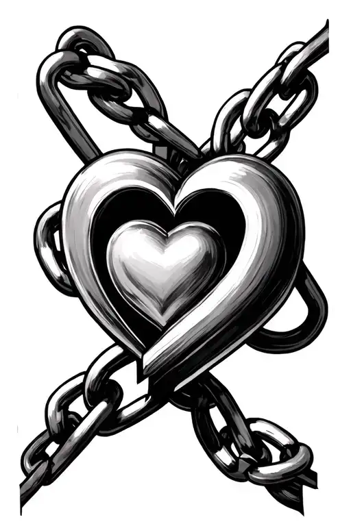 Design Me A Small Tattoo With A Delicate Chain Broken But Rejoined With A Heart