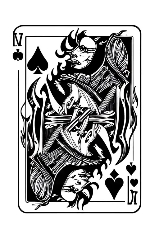 Playing Card On Fire