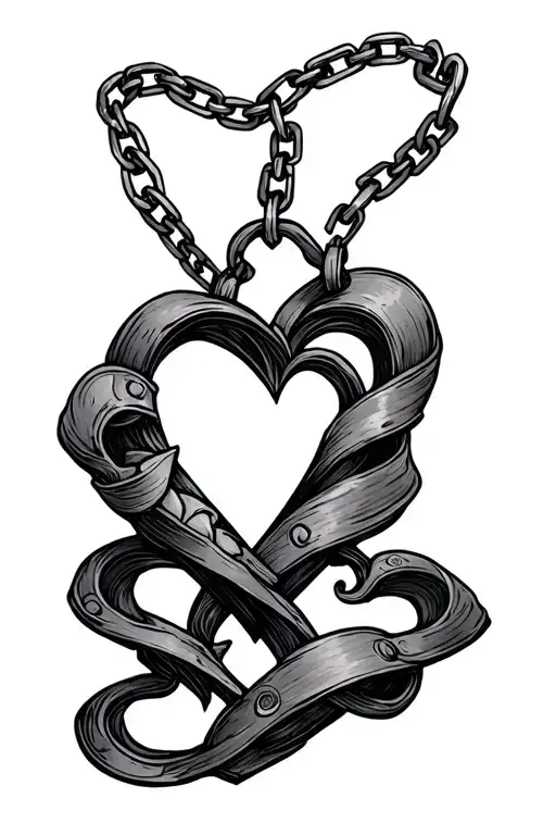 Design Me A Small Tattoo With A Simple Delicate Chain Broken But Rejoined With A Heart