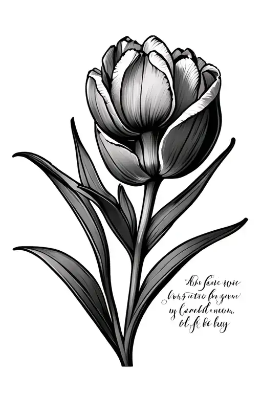 Tulip Simple Lines With Sienna Written In Stem