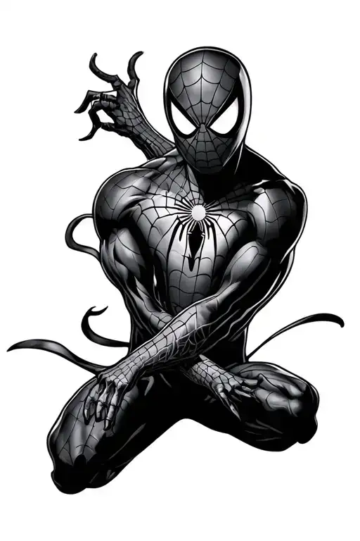 Black Spiderman Tattoo Inspired