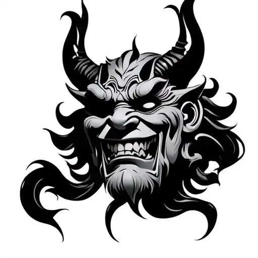 Tow Face Oni Mask