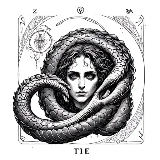 The Fool Tarot And An Ouroboros Wrapped