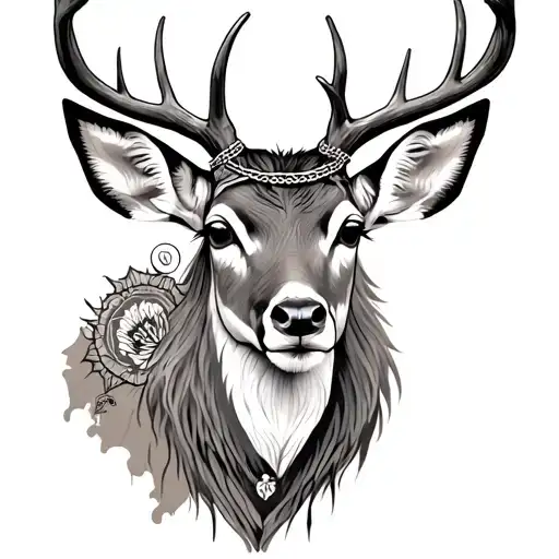 Deer With Anklet With His Head