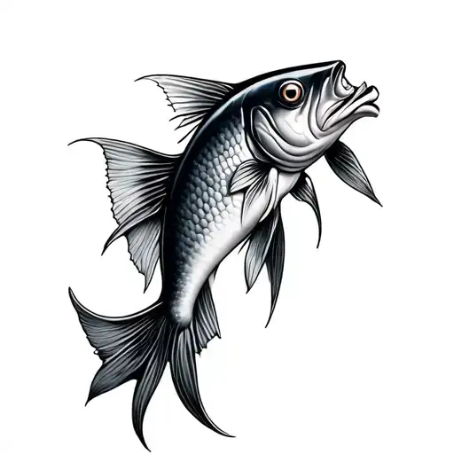 3D Fish Hook Going Through Skin Material Depicting