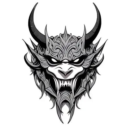 Tow Face Oni Mask