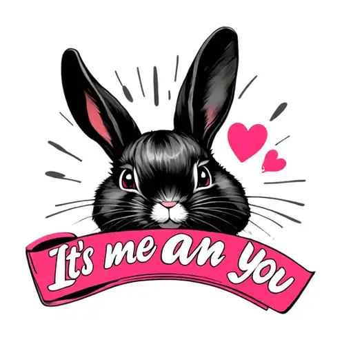 Bad Bunny Logo With Baby Girl It's Me An You Lyrics