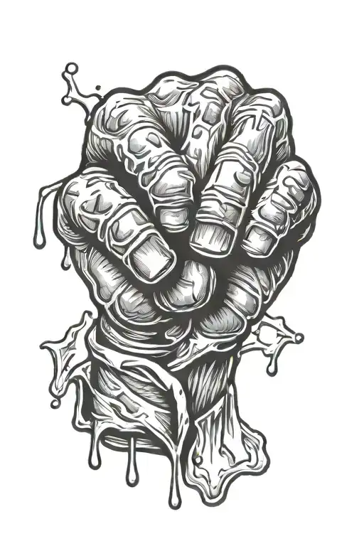 Fist Covered With Boxer Tape With Blood Dripping