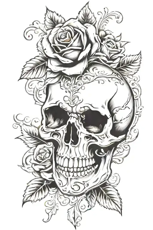Skull Filigree Rose Made