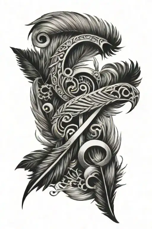 Feathers And Music Score Letter B