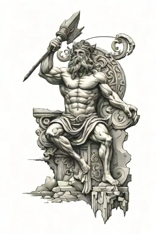 Greek Mythology Poseidon And Acropolis En Ruinas