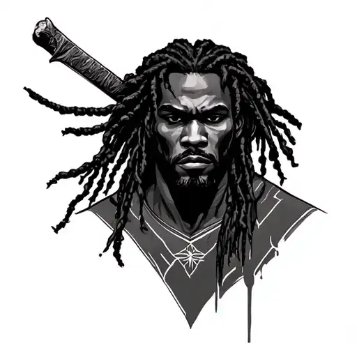 Black Warrior With Dread Locks