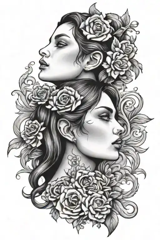 Two Headed Girl Half Body