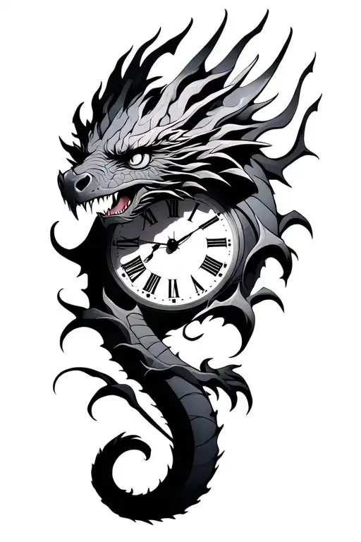 Dragon And Clock Face
