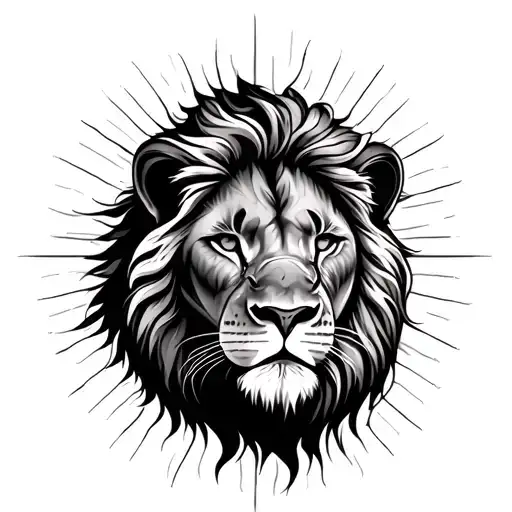 Female Lion And Sun Rays