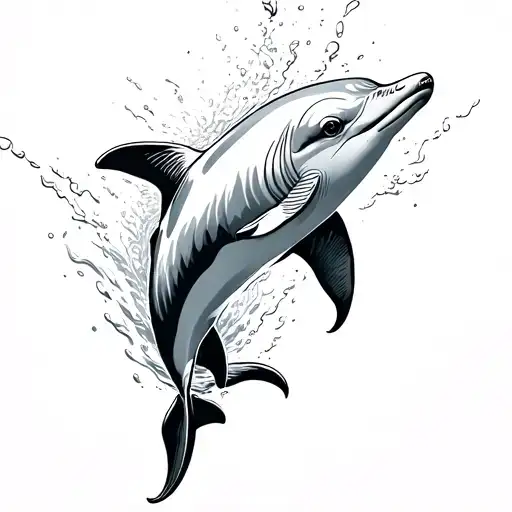 Fine Line Dolphin Swimming From Above