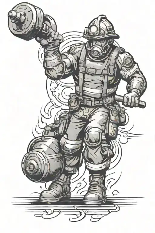 Firefighter Weightlifting Barbell