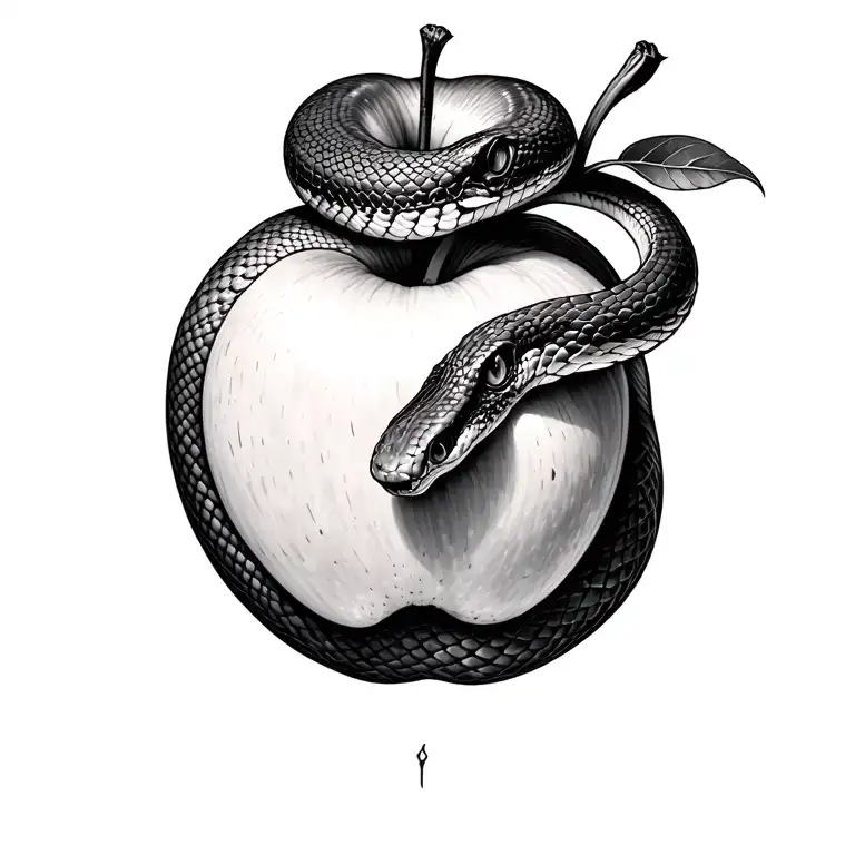 Snake And Red Apple