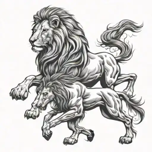 Lion And Horse