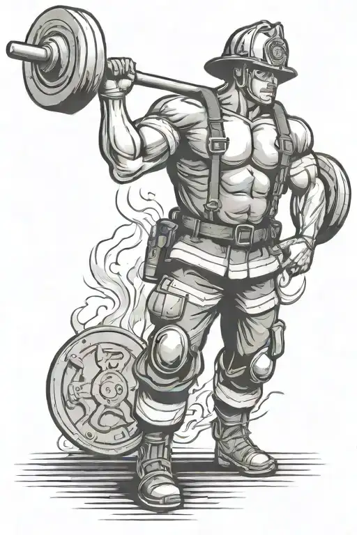 Firefighter Weightlifting Barbell