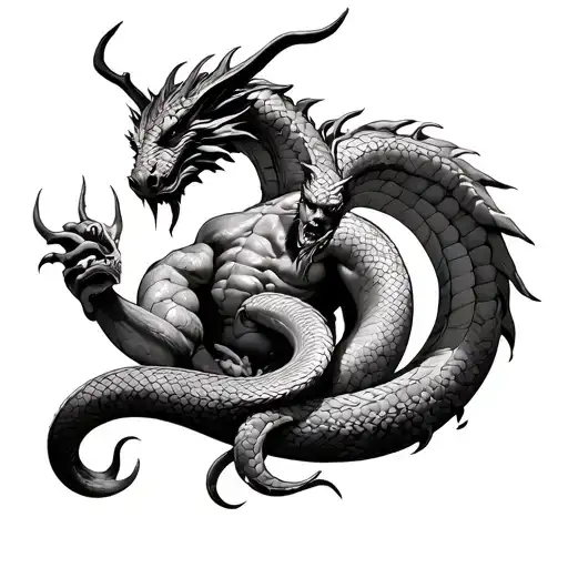 Cernunnos With A Serpent And Dragon Elements