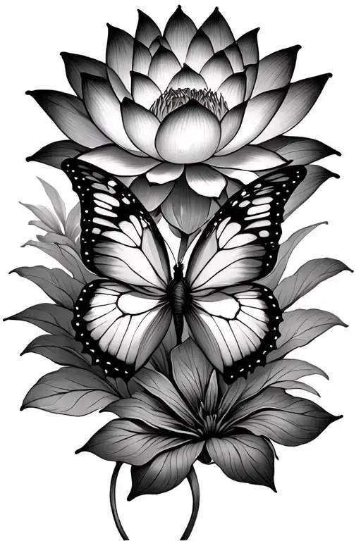 Lotus And Butterfly