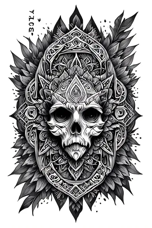 Mandala Design Inspired Tattoo With Nordic Mythology