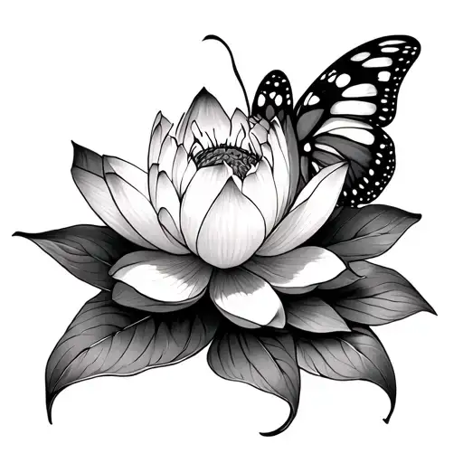 Lotus And Butterfly