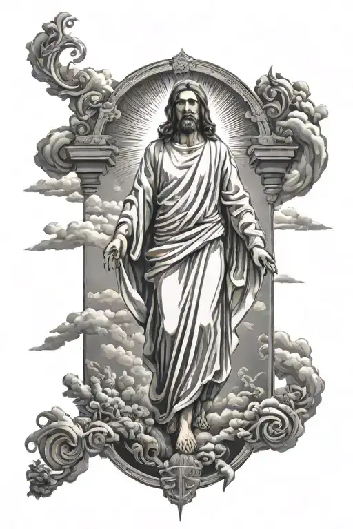 Jesus Walking To Heaven Gates