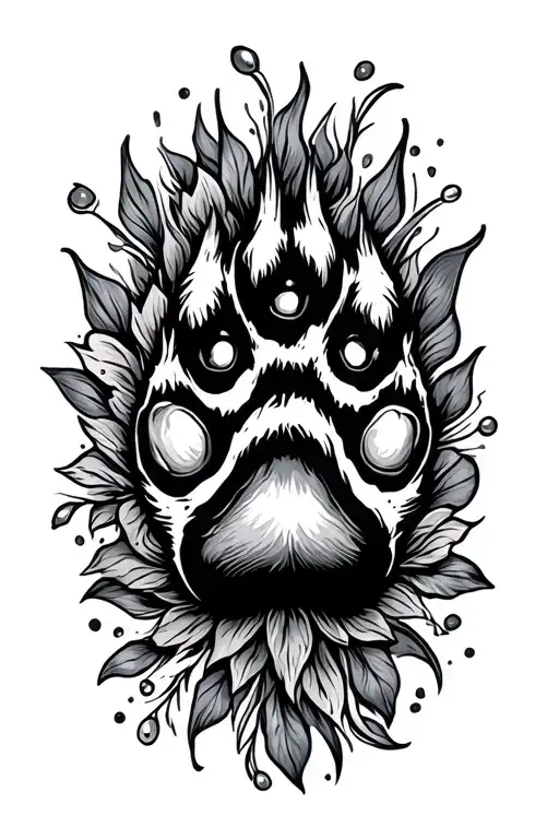 Cat Paw Print Surrounded