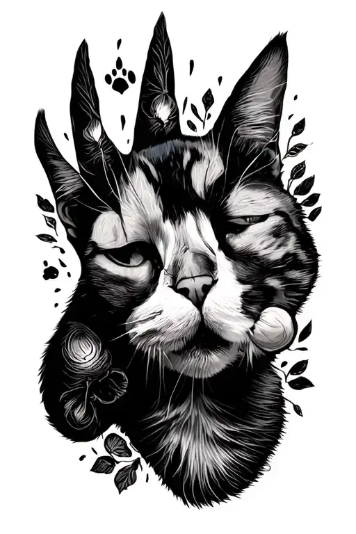 Cat Paw Print Surrounded Paying Tribute To Dead Pet