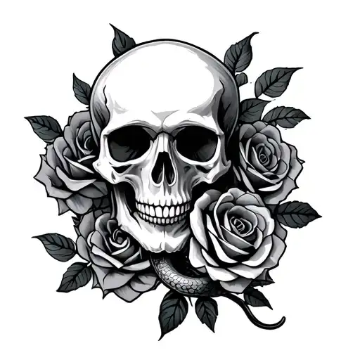 Skull Snakes Roses